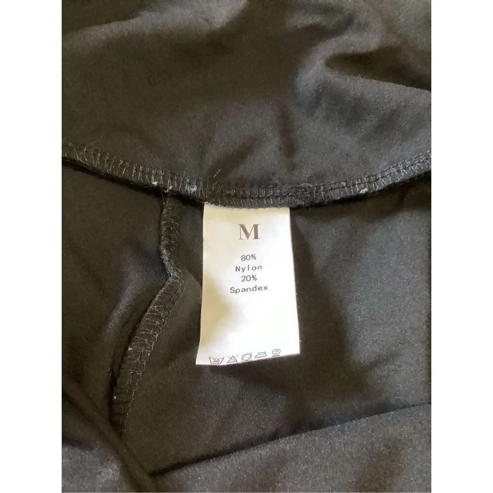 Black Full Length Mid Rise Flared Leggings M - Picture 4 of 5
